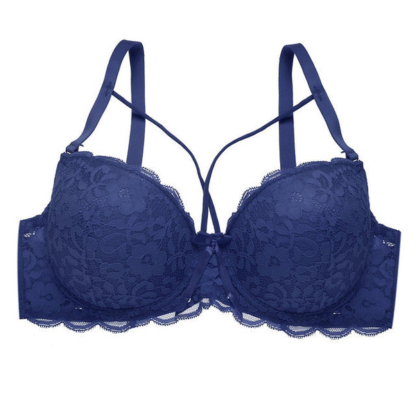 Bow Lace Bralette Brassiere Underwire Lingerie Racerback Floral Bras - Sheseelady