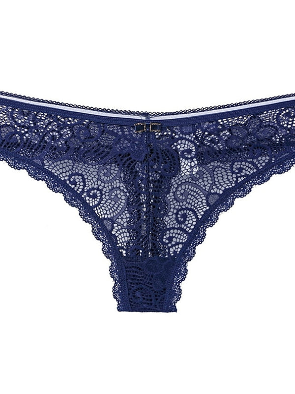 Women's Sexy Panties Basic Panties G-strings & Thongs Panties Brief Underwear 1 PC Underwear Fashion Sexy Comfort Lace Basic Lace Pure Color Nylon Low Waist Sexy Black Pink Wine