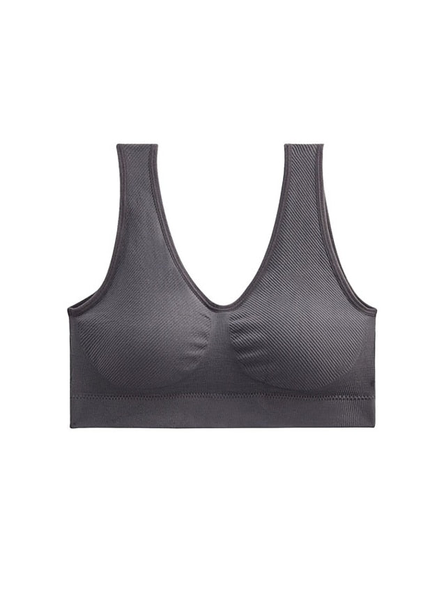 Women's Wireless Bras Sports Bras Fixed Straps Full Coverage Scoop Neck Breathable Sport Pure Color Pull-On Closure Casual Daily Nylon 1PC Green White , Bras & Bralettes , 1 PC
