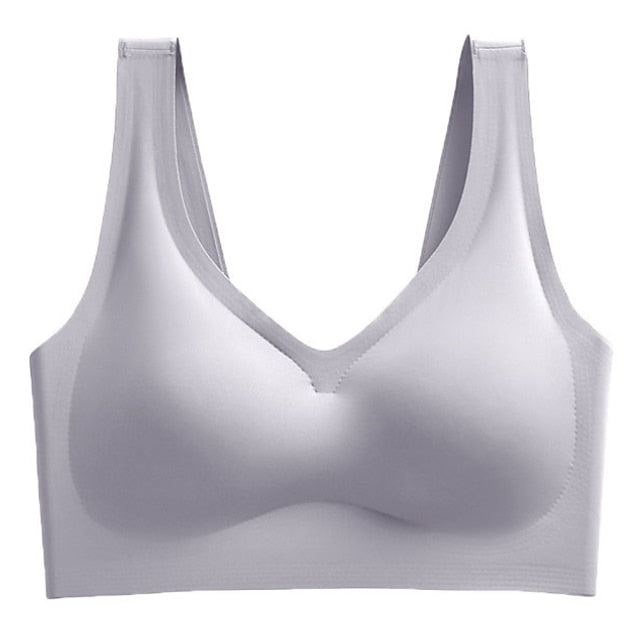 Women's Wireless Bras Full Coverage Pure Color Pull-On Closure Nylon Sexy 1PC Bras & Bralettes Plus Size
