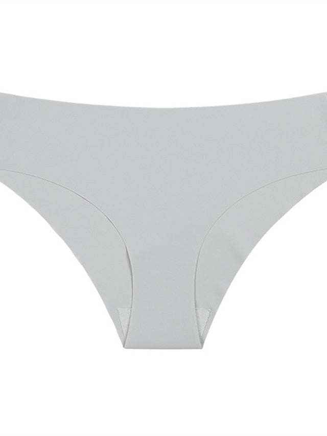 Women's Sexy Panties Brief Underwear 3 PCs Underwear Simple Sexy Comfort Hole Pure Color Nylon Low Waist Black Purple Pink
