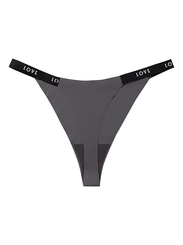 Women's Print Fashion Letter Sexy Panties G-strings & Thongs Panties Micro-elastic Low Waist Green S