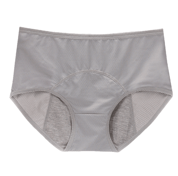 Lady Menstrual Period Breathable Panties Holes Briefs Leakproof Underwear Cotton Soft Solid Mid-Waist Panties Women Plus Size - Sheseelady