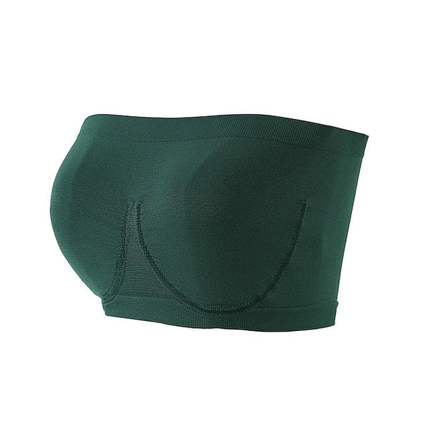 Women's Bras & Bralettes Tube Bra Strapless Full Coverage Solid Color Scoop Neck Micro-elastic Breathable Invisible