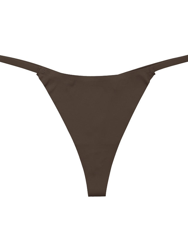 Women's Sexy Panties G-strings & Thongs Panties 3Pcs Underwear Simple Sexy Comfort Hole Pure Color Nylon Low Waist