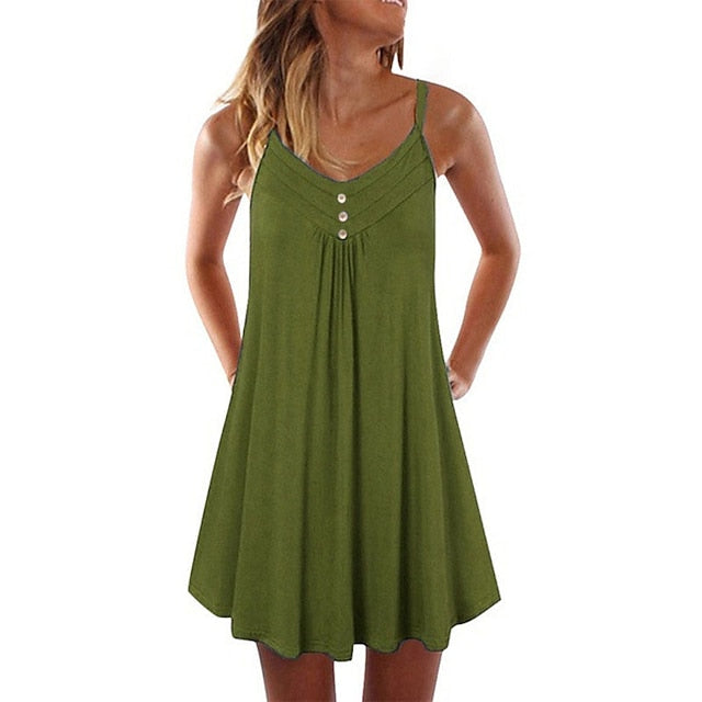 Women's Cotton Blend Sleeveless Nightgown - Soft, Comfortable Pajamas for Spring/Summer