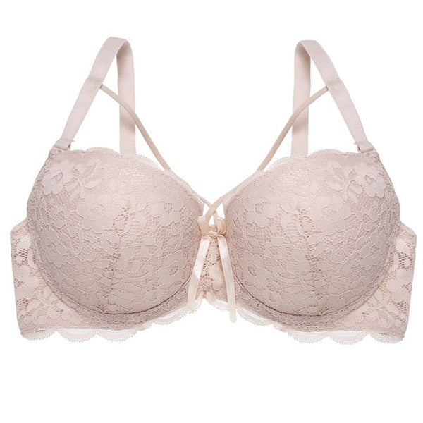 Bow Lace Bralette Brassiere Underwire Lingerie Racerback Floral Bras - Sheseelady