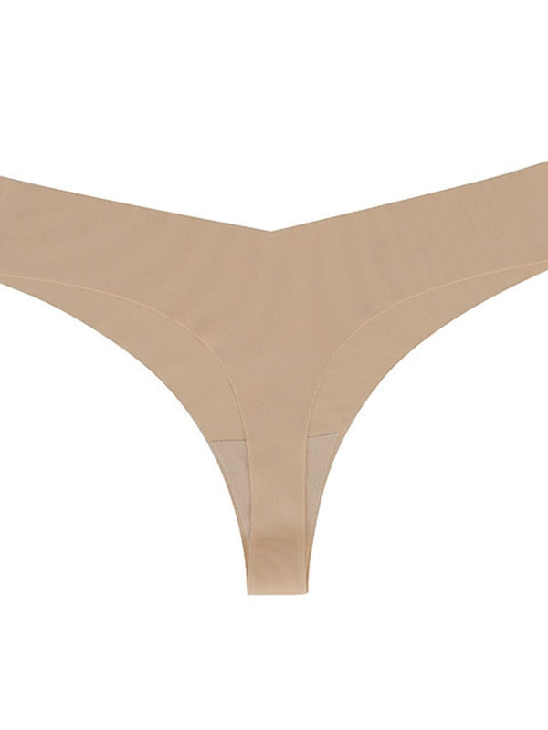 Women's Sexy Panties G-strings & Thongs Panties Brief Underwear 5 PC Underwear Simple Sexy Comfort Basic Pure Color Nylon Low Waist Touch of Sensation Light Blue Green Black