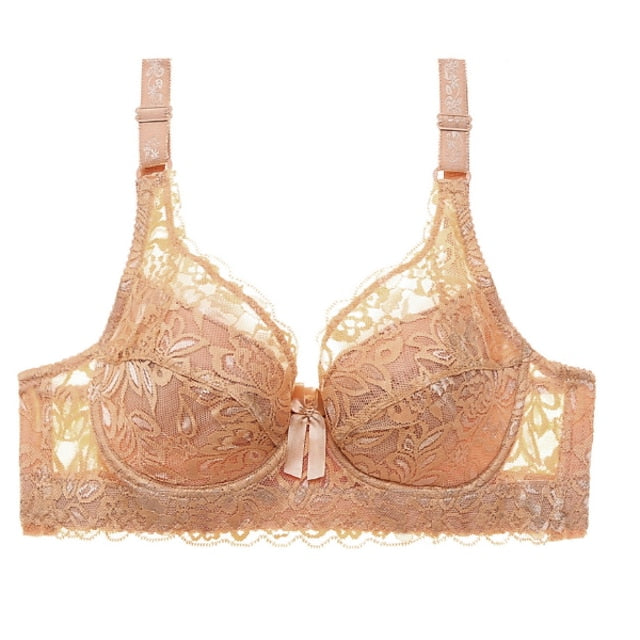 Women's Push Up Bras 34 Cup Lace Pure Color Hook & Eye Daily Wear POLY 1PC Plus Size