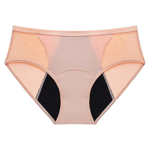 Women's Brief Underwear Period Panties 1 PC Underwear Fashion Simple Comfort Hole Pure Color Cotton Mid Waist Touch of Sensation Black Khaki Navy Blue