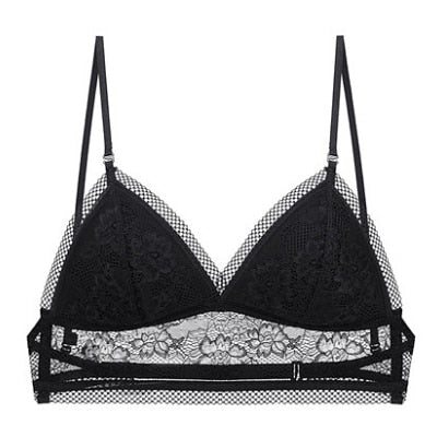 Sexy Ladies' Seamless Lace Mesh Halter Bra