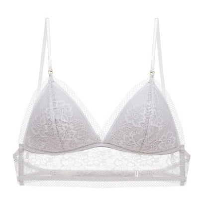 Sexy Ladies' Seamless Lace Mesh Halter Bra