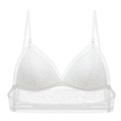 Sexy Ladies' Seamless Lace Mesh Halter Bra