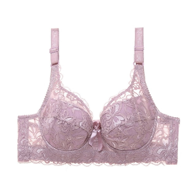 Women's Push Up Bras 34 Cup Lace Pure Color Hook & Eye Daily Wear POLY 1PC Plus Size