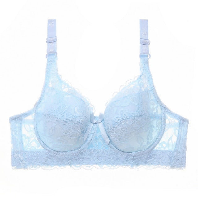 Women's Push Up Bras 34 Cup Lace Pure Color Hook & Eye Daily Wear POLY 1PC Plus Size