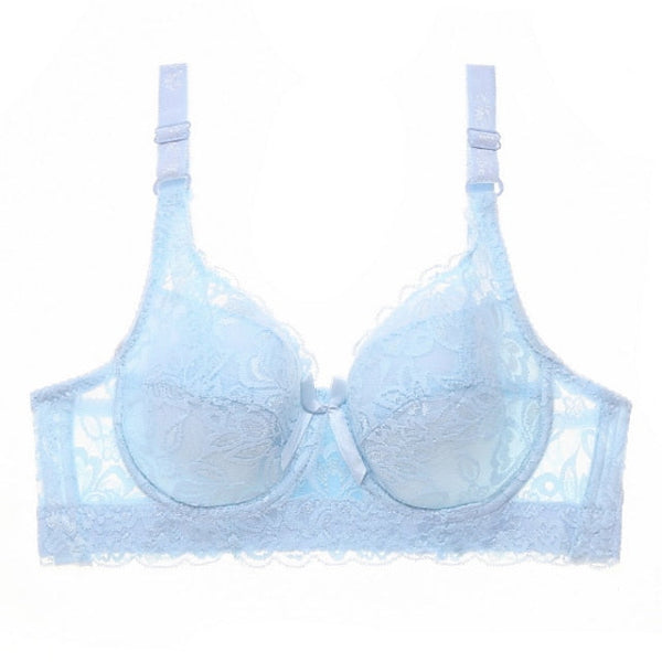 Women's Push Up Bras 34 Cup Lace Pure Color Hook & Eye Daily Wear POLY 1PC Plus Size