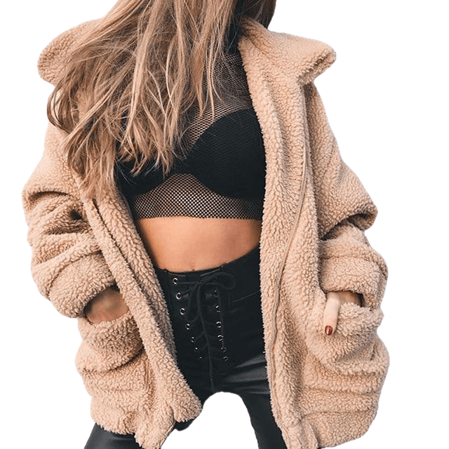 Elegant Faux Fur Coat Women Autumn Winter Warm Soft Zipper Fur Jacket Female Plush Overcoat Casual Outerwear - Sheseelady Main image