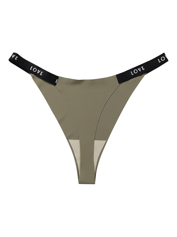 Women's Print Fashion Letter Sexy Panties G-strings & Thongs Panties Micro-elastic Low Waist Green S