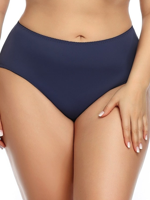 Women's Briefs Underwear Classic Style Cotton Nylon High Rise Bean Paste Black khaki