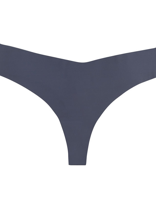 Women's Sexy Panties G-strings & Thongs Panties Brief Underwear 5 PC Underwear Simple Sexy Comfort Basic Pure Color Nylon Low Waist Touch of Sensation Light Blue Green Black