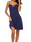 Women's Strap Dress Night Dress Midi Dress Basic Casual Backless Solid Colored Strap Home Lounge Navy Black