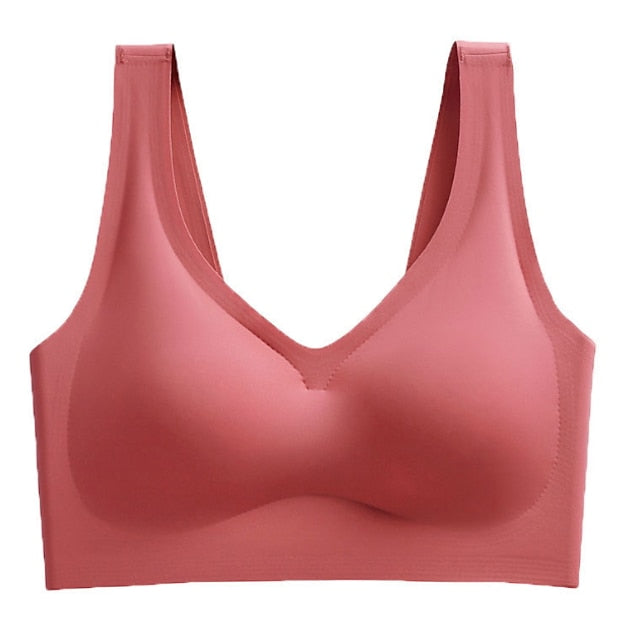 Women's Wireless Bras Full Coverage Pure Color Pull-On Closure Nylon Sexy 1PC Bras & Bralettes Plus Size