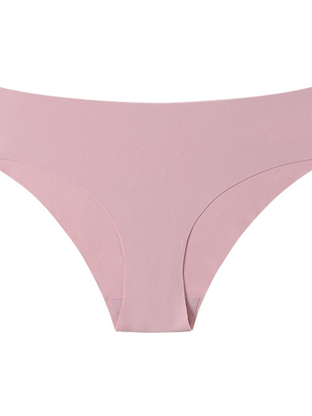 Women's Sexy Panties Brief Underwear 3 PCs Underwear Simple Sexy Comfort Hole Pure Color Nylon Low Waist Black Purple Pink Secondary image
