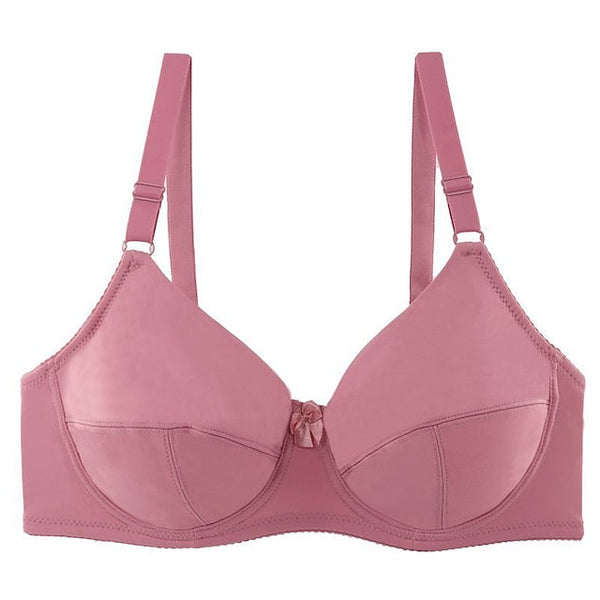 Women's Underwire Bras Full Coverage Pure Color Hook & Eye Nylon 1PC Plus Size