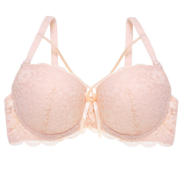 Bow Lace Bralette Brassiere Underwire Lingerie Racerback Floral Bras - Sheseelady
