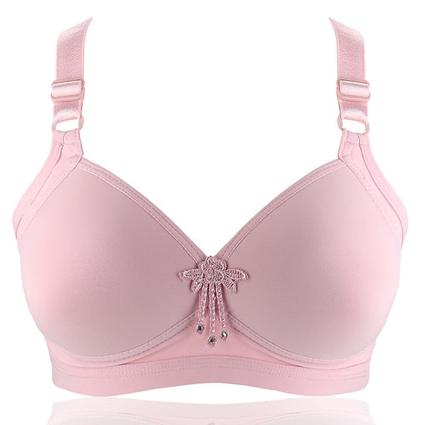 Women's Push Up Bras Wireless Bras Full Coverage Pure Color Hook & Eye Cotton 1PC Plus Size