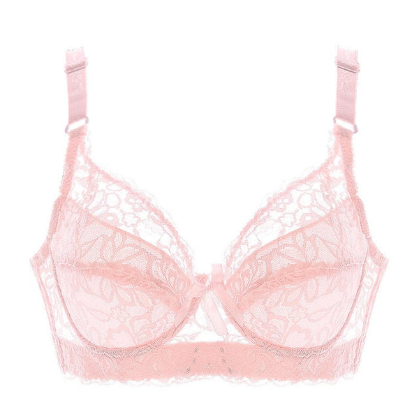 Plus Large Big Size Lace Bras For Women'S Bralette Bh Underwear Sexy Lingerie Super Push Up Brassiere Girl Minimizer Deep V