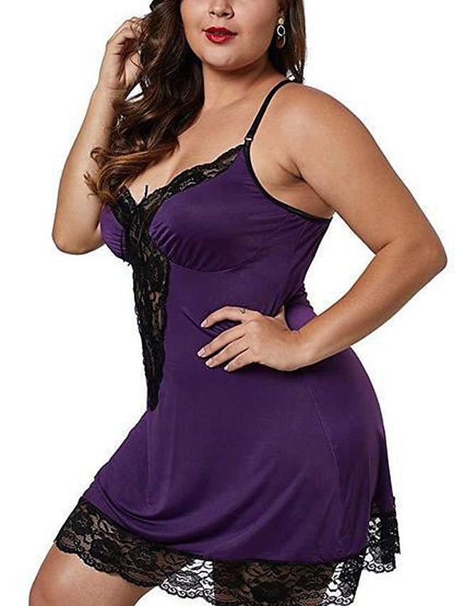 Women's Sexy Lace Backless Slip Dress - Cozy Mini Nightwear for Home Lounge