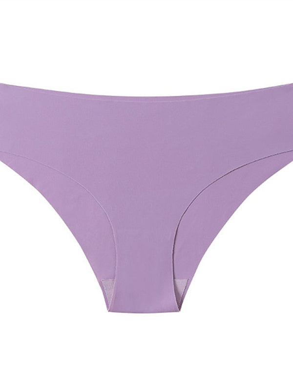 Women's Sexy Panties Brief Underwear 3 PCs Underwear Simple Sexy Comfort Hole Pure Color Nylon Low Waist Black Purple Pink
