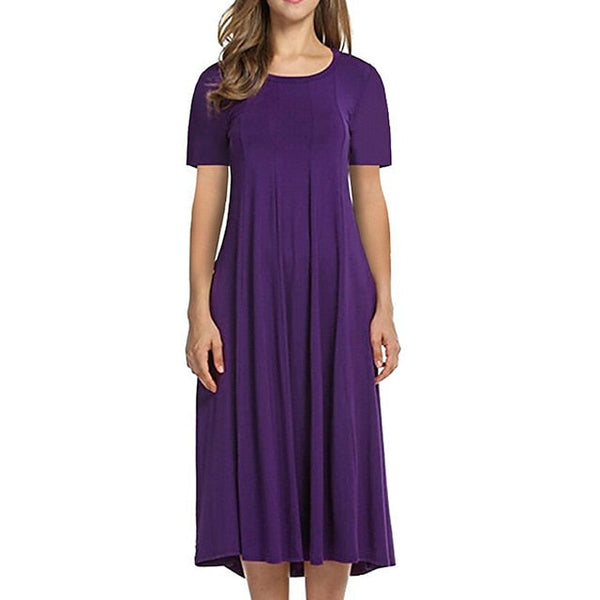 Women's Pajamas Nightgown Nighty Pjs Pure Color Comfort Home Daily Cotton Crew Neck Short Sleeve Spring Summer Green Purple