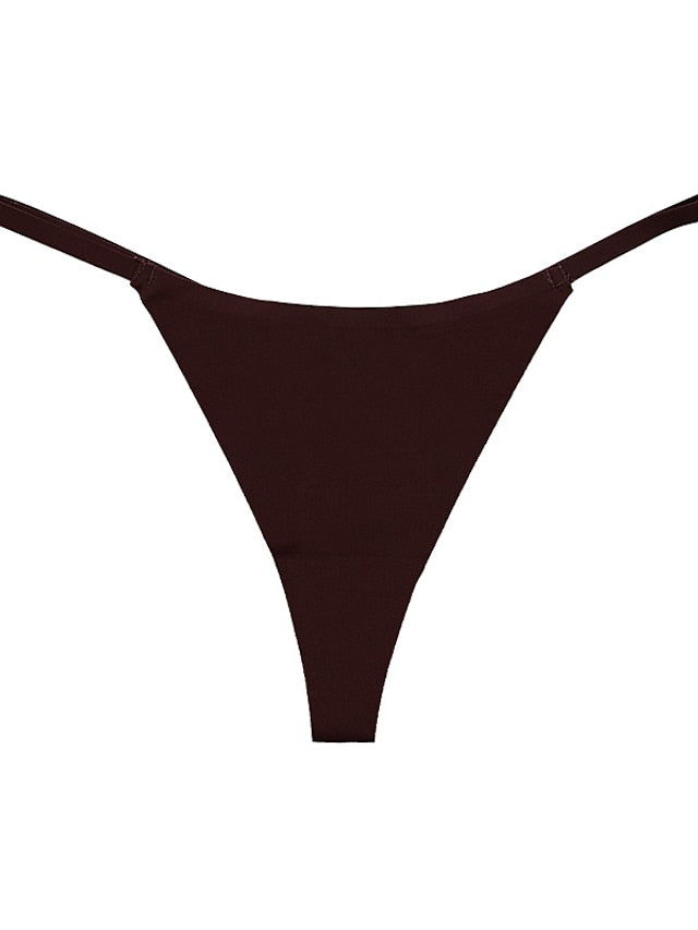 Women's Sexy Panties G-strings & Thongs Panties 3Pcs Underwear Simple Sexy Comfort Hole Pure Color Nylon Low Waist