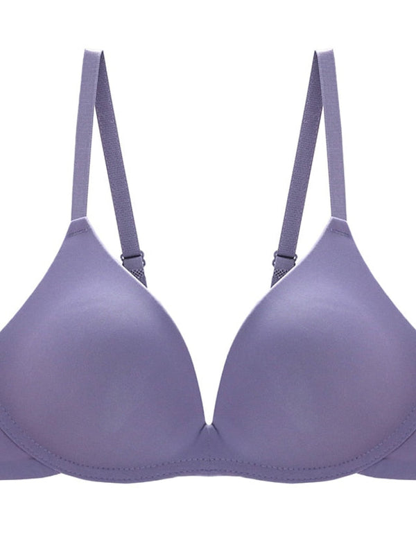 Women's Wireless Bras Double Strap Adjustable Full Coverage V Neck Breathable Pure Color Hook & Eye Date Casual Daily Nylon 1PC Green Black , Bras & Bralettes