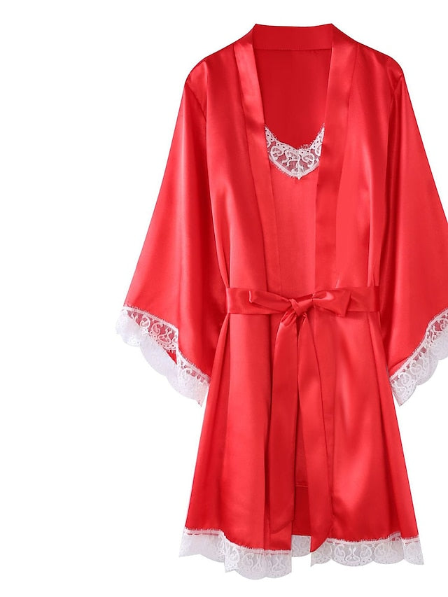 Women's Sexy Lace V-Neck Sheath Mini Dress - Classic ColorBlock Party Wear