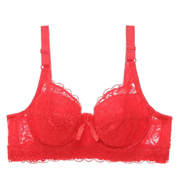 Women's Push Up Bras 34 Cup Lace Pure Color Hook & Eye Daily Wear POLY 1PC Plus Size
