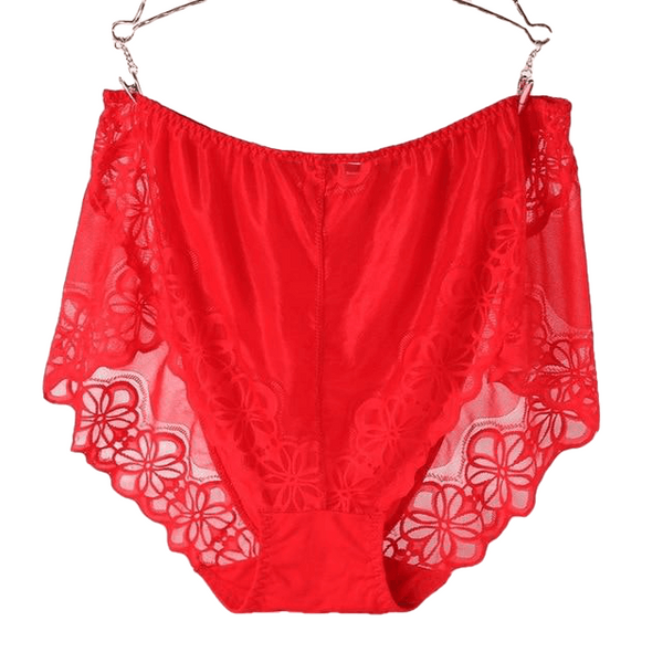 Large Size High Waist Panties For Women Underwear Ladies Big Size Briefs Plus Size Transparent Sexy Lace Panties Female 5Xl 6Xl - Sheseelady
