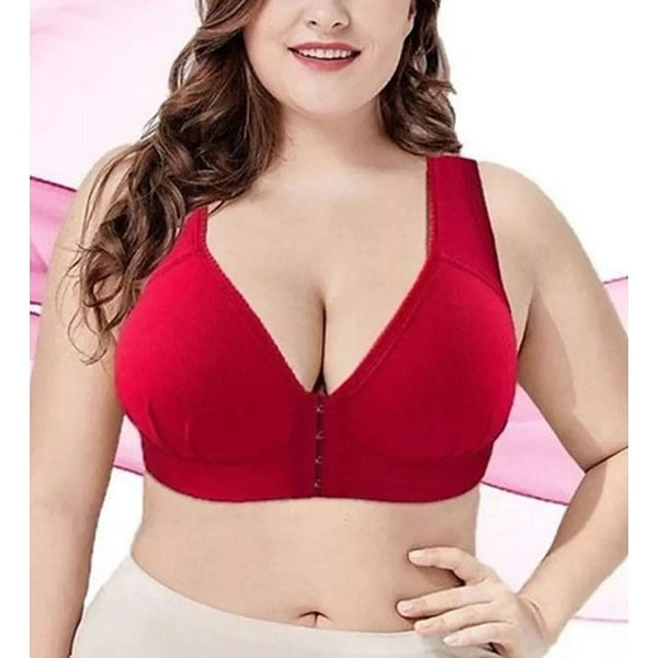 Women's Push Up Bras Full Coverage Lace Pure Color Front Closure Nylon Sexy 1PC Bras & Bralettes Plus Size