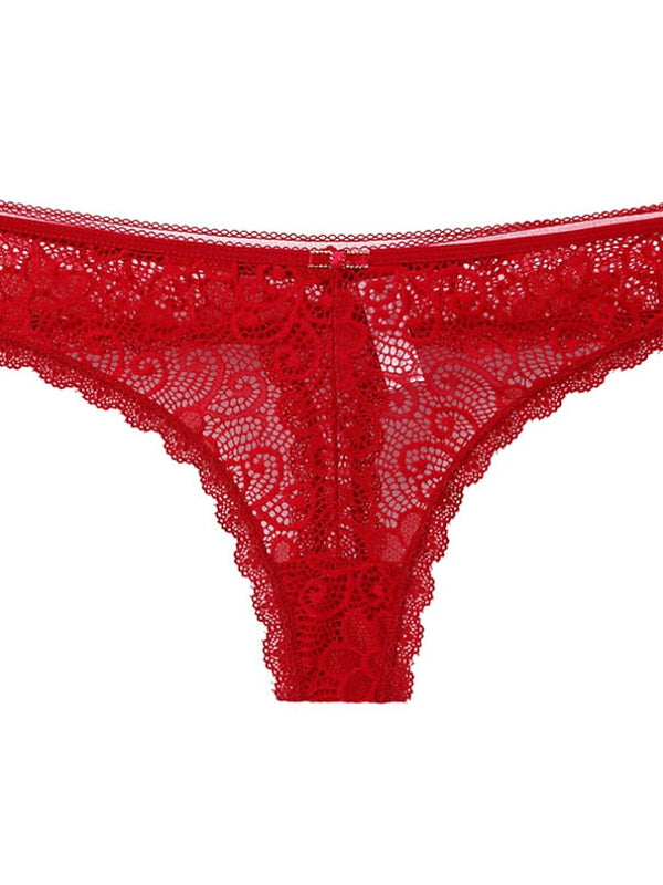 Women's Sexy Panties Basic Panties G-strings & Thongs Panties Brief Underwear 1 PC Underwear Fashion Sexy Comfort Lace Basic Lace Pure Color Nylon Low Waist Sexy Black Pink Wine