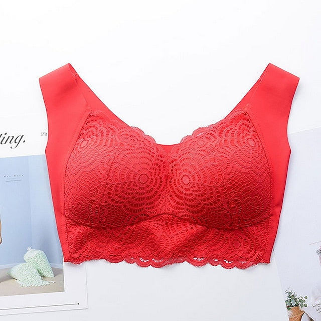 Women's Wireless Bras Full Coverage Pure Color Pull-On Closure Spandex Sexy 1PC Bras & Bralettes Plus Size