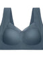 Women's Wireless Bras Fixed Straps Full Coverage V Neck Breathable Pure Color Pull-On Closure Casual Daily Nylon 1PC Pink Bras & Bralettes