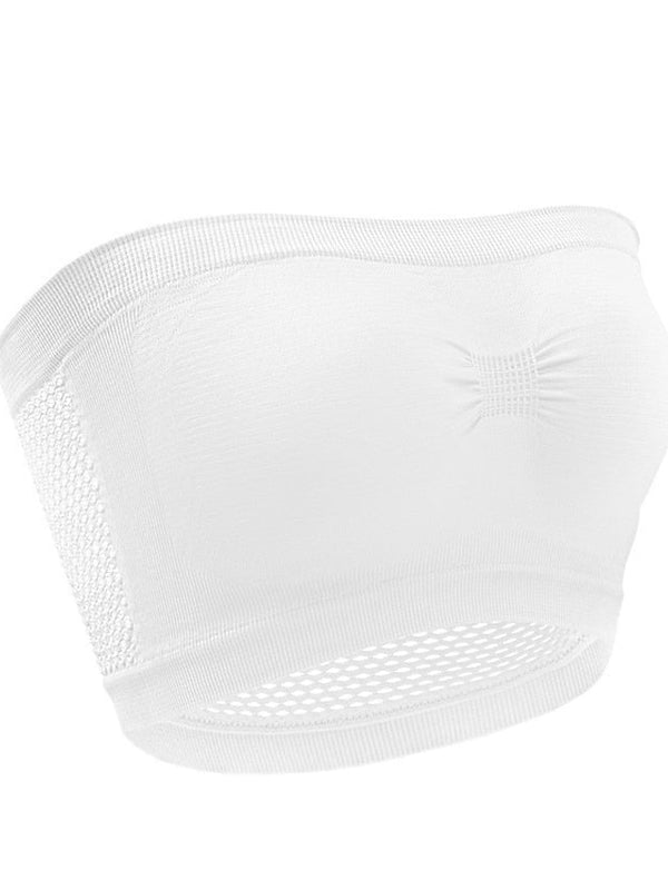 Women's Wireless Bras Padded Bras Tube Bra Strapless Bras Full Coverage Scoop Neck Breathable Invisible Pure Color Pull-On Closure