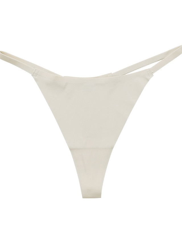 Women's Sexy Panties G-strings & Thongs Panties 3Pcs Underwear Simple Sexy Comfort Hole Pure Color Nylon Low Waist