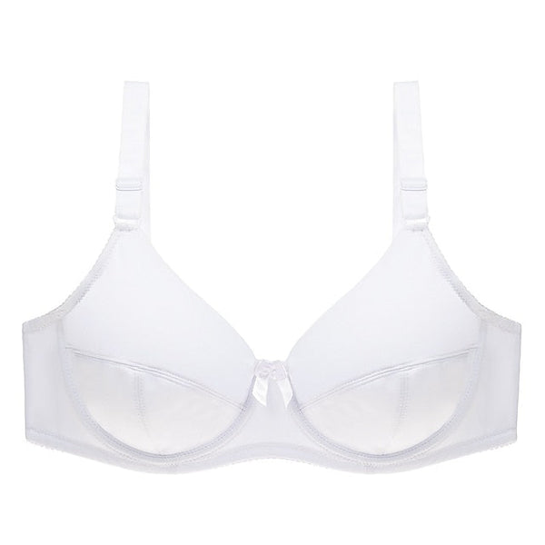 Women's Underwire Bras Full Coverage Pure Color Hook & Eye Nylon 1PC Plus Size