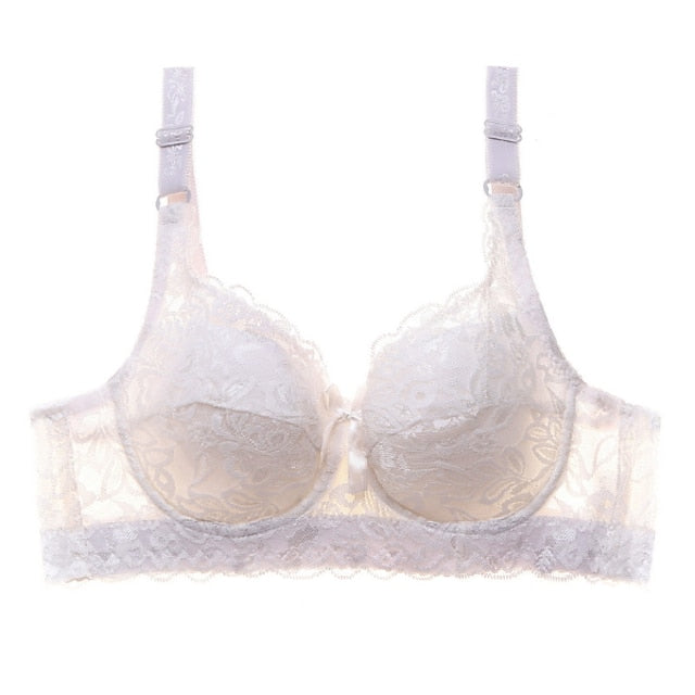 Women's Push Up Bras 34 Cup Lace Pure Color Hook & Eye Daily Wear POLY 1PC Plus Size