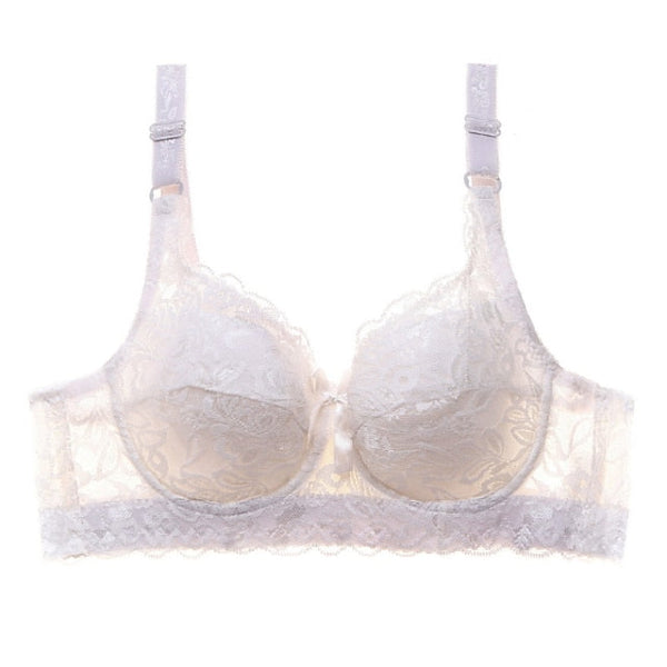 Women's Push Up Bras 34 Cup Lace Pure Color Hook & Eye Daily Wear POLY 1PC Plus Size