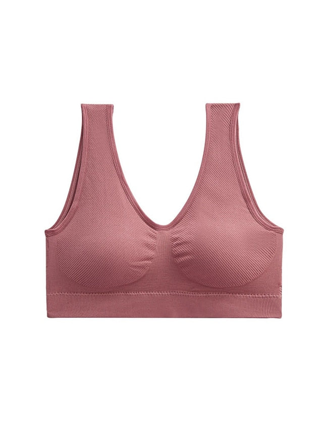 Women's Wireless Bras Sports Bras Fixed Straps Full Coverage Scoop Neck Breathable Sport Pure Color Pull-On Closure Casual Daily Nylon 1PC Green White , Bras & Bralettes , 1 PC