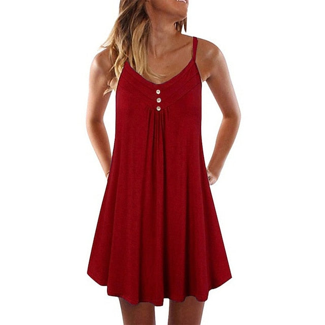 Women's Cotton Blend Sleeveless Nightgown - Soft, Comfortable Pajamas for Spring/Summer